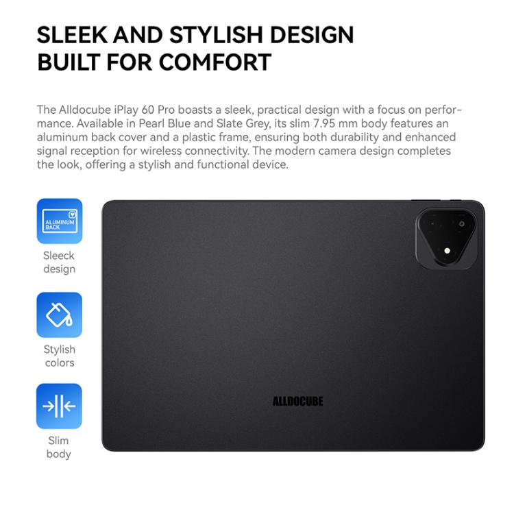 ALLDOCUBE iPlay 60 Pro 4G LTE Tablet PC, 6GB+128GB, 11 inch Android 14 MediaTek Helio G99 Octa Core Support Dual SIM (Dark Gray)