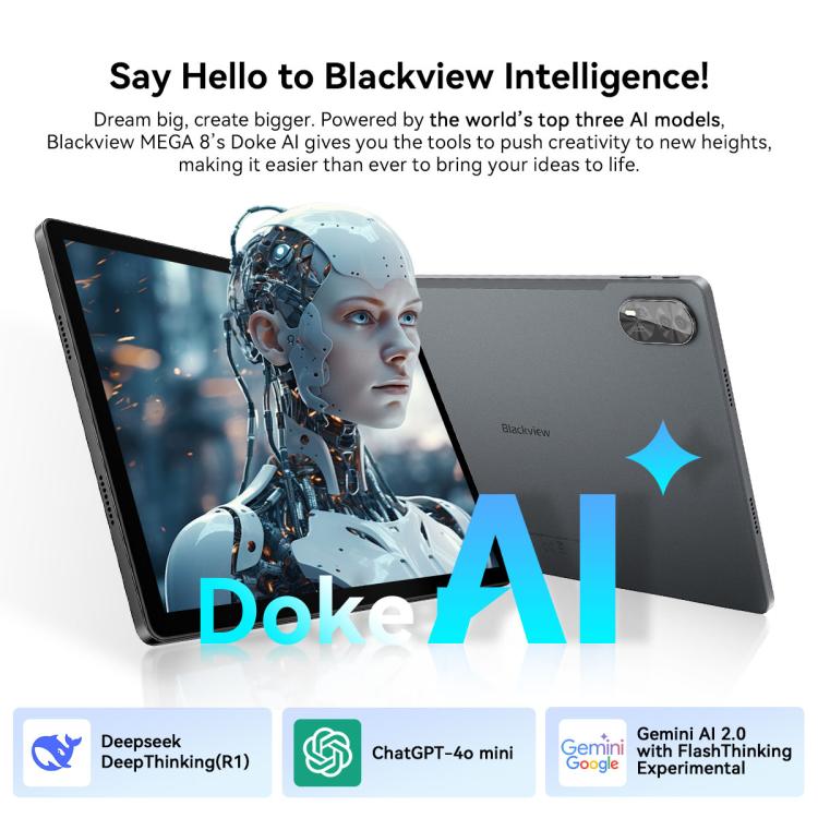 [HK Warehouse] Tablette PC Blackview MEGA 8, 12 Go+256 Go, 13 pouces Android 15 Unisoc Tiger T620 Octa Core, Réseau: 4G, Version Globale avec Google Play (Vert)