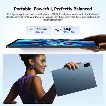 [HK Warehouse] Tablette PC Blackview MEGA 8, 12 Go+256 Go, 13 pouces Android 15 Unisoc Tiger T620 Octa Core, Réseau: 4G, Version Globale avec Google Play (Vert)
