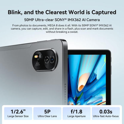 [HK Warehouse] Tablette PC Blackview MEGA 8, 12 Go+256 Go, 13 pouces Android 15 Unisoc Tiger T620 Octa Core, Réseau: 4G, Version Globale avec Google Play (Vert)