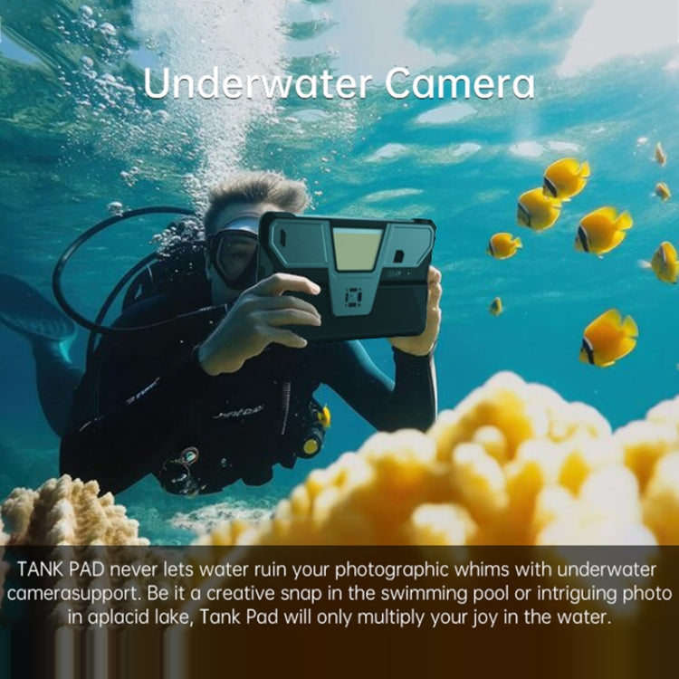 [HK Warehouse] Unihertz 8849 Tank Pad Tablet PC & Projecteur durci, 16 Go+512 Go, Android 14 Dimensity 8200 Octa Core 5G 10,95 pouces, prise UE (Noir)