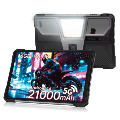 [HK Warehouse] Unihertz 8849 Tank Pad Tablet PC & Projecteur durci, 16 Go+512 Go, Android 14 Dimensity 8200 Octa Core 5G 10,95 pouces, prise UE (Noir)