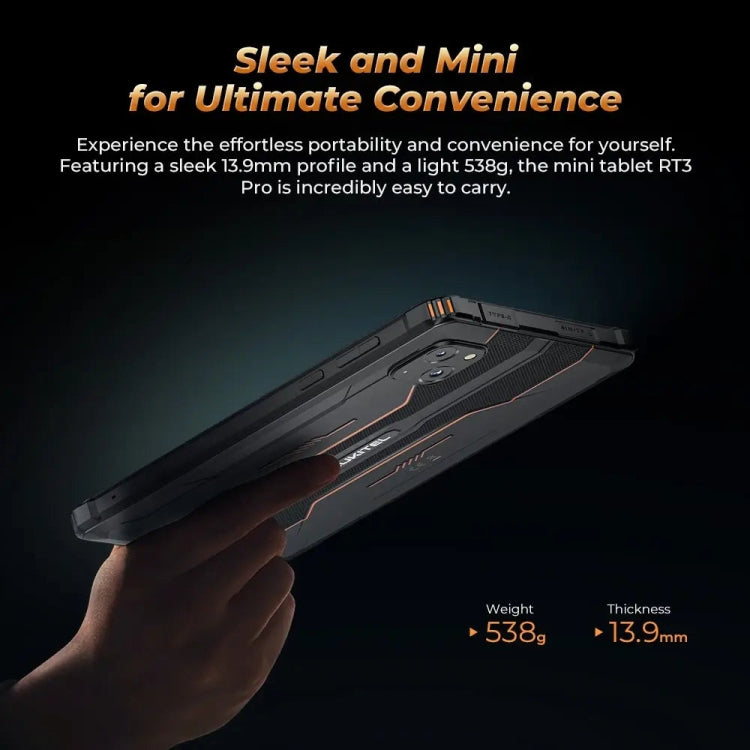 [HK Warehouse] OUKITEL RT3 Pro 4G Network IP68/IP69K Rugged Tablet, 4GB+128GB, 8.0 inch Android 14 MediaTek G81 Octa-Core Support Dual SIM, EU Plug (Black)