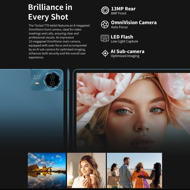 Teclast T70 4G LTE Tablet PC, 8GB+256GB, 14 inch Android 14 MediaTek Helio G99 Octa Core, Support Dual SIM