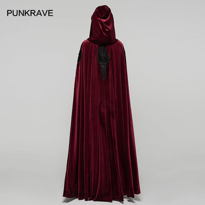 Punk Rave Seraphiel Gothic Velvet Cloak – Blood Red