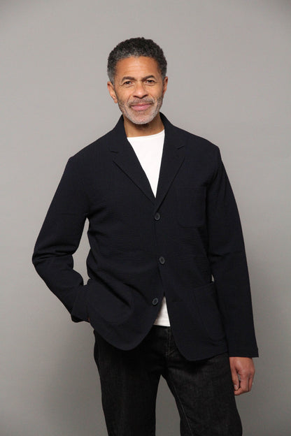 Geno Seersucker Blazer - Navy