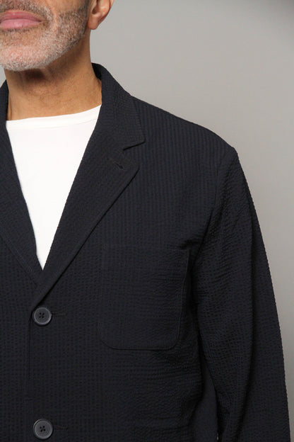 Geno Seersucker Blazer - Navy