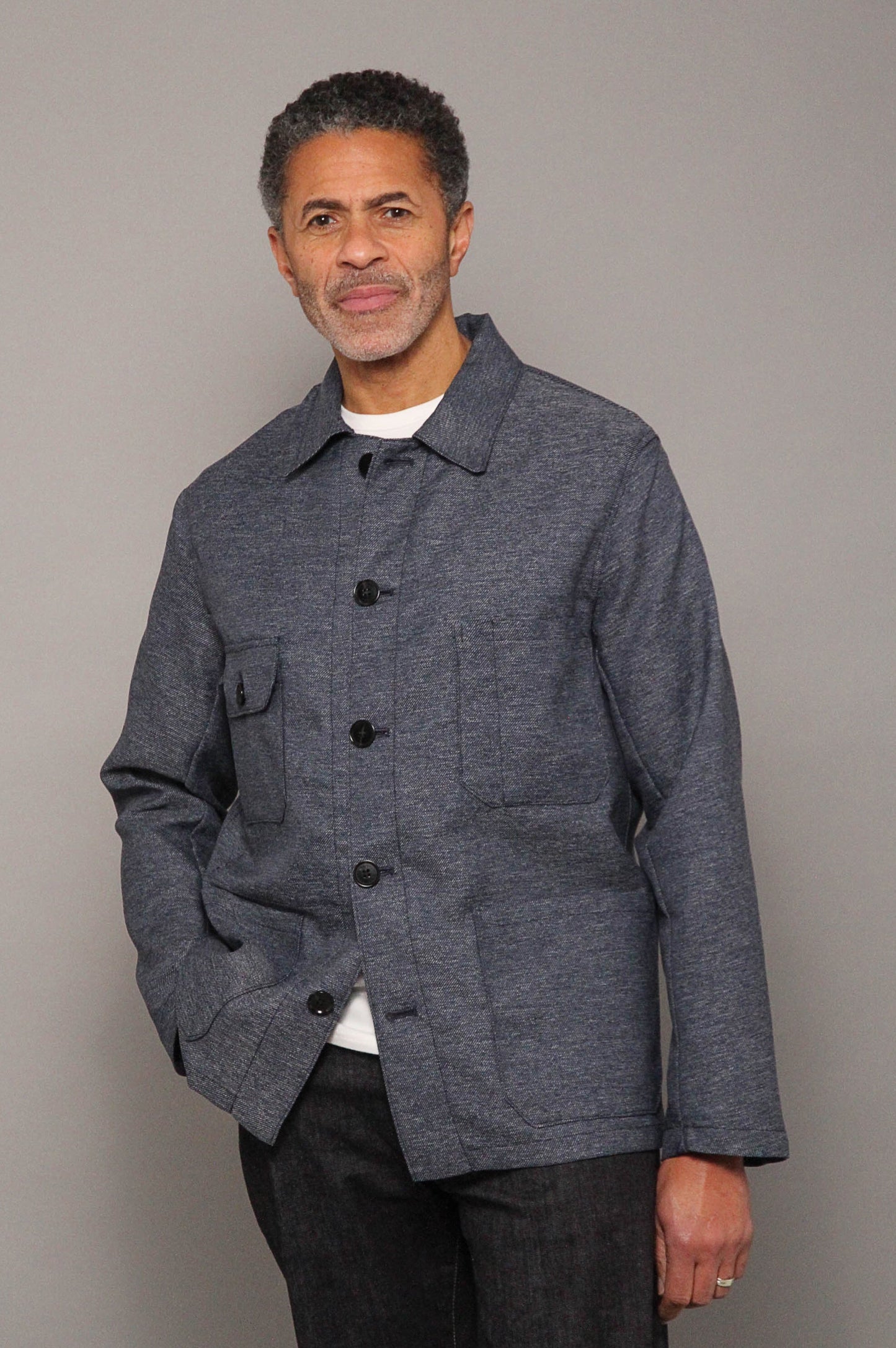 James Four Pocket Jacket - Sky Blue Twill