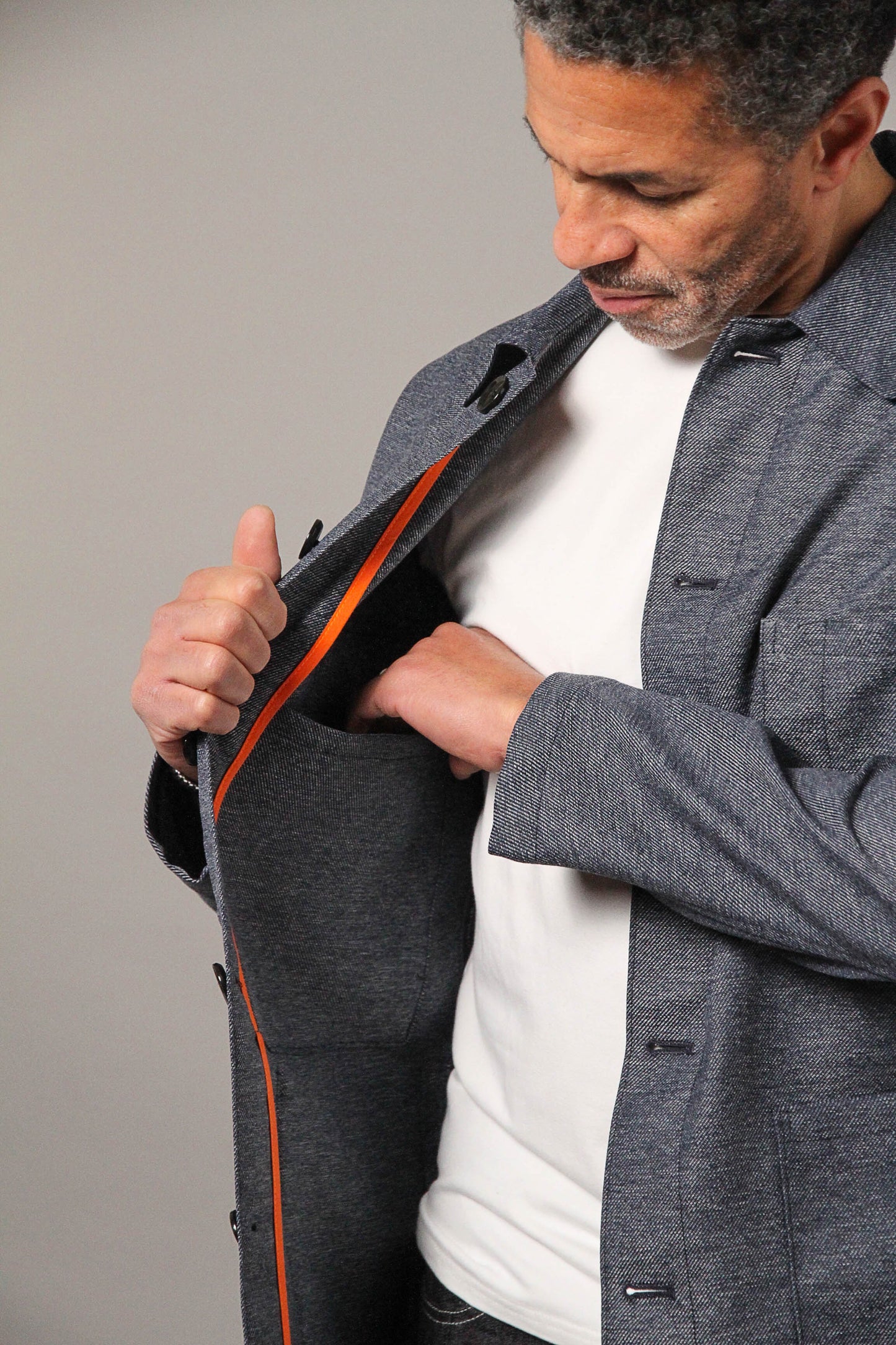 James Four Pocket Jacket - Sky Blue Twill