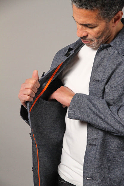 James Four Pocket Jacket - Sky Blue Twill