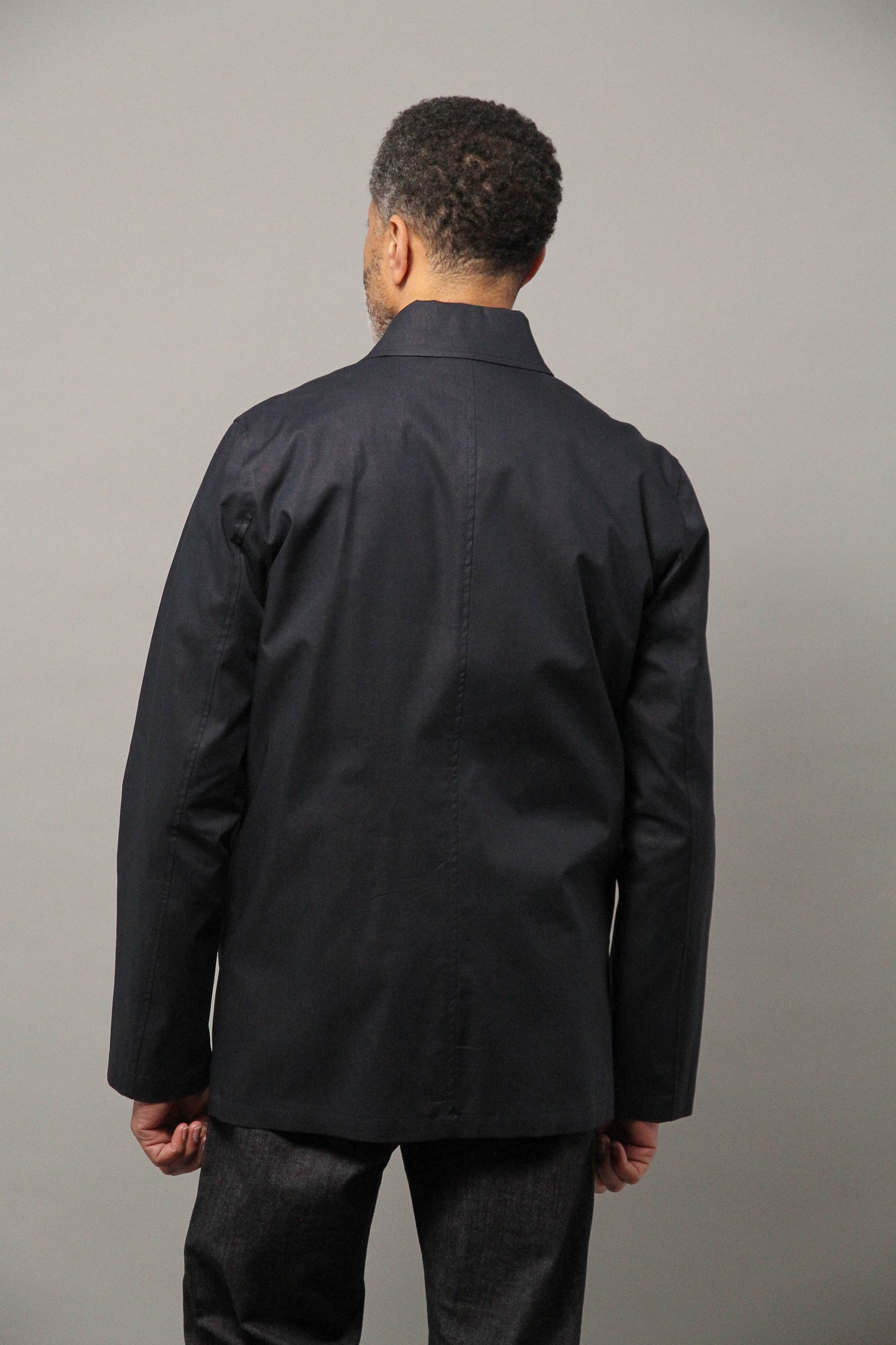 Bank Spring Mac Unlined - Navy Saxony