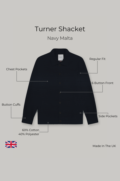 Turner Shacket - Navy Malta