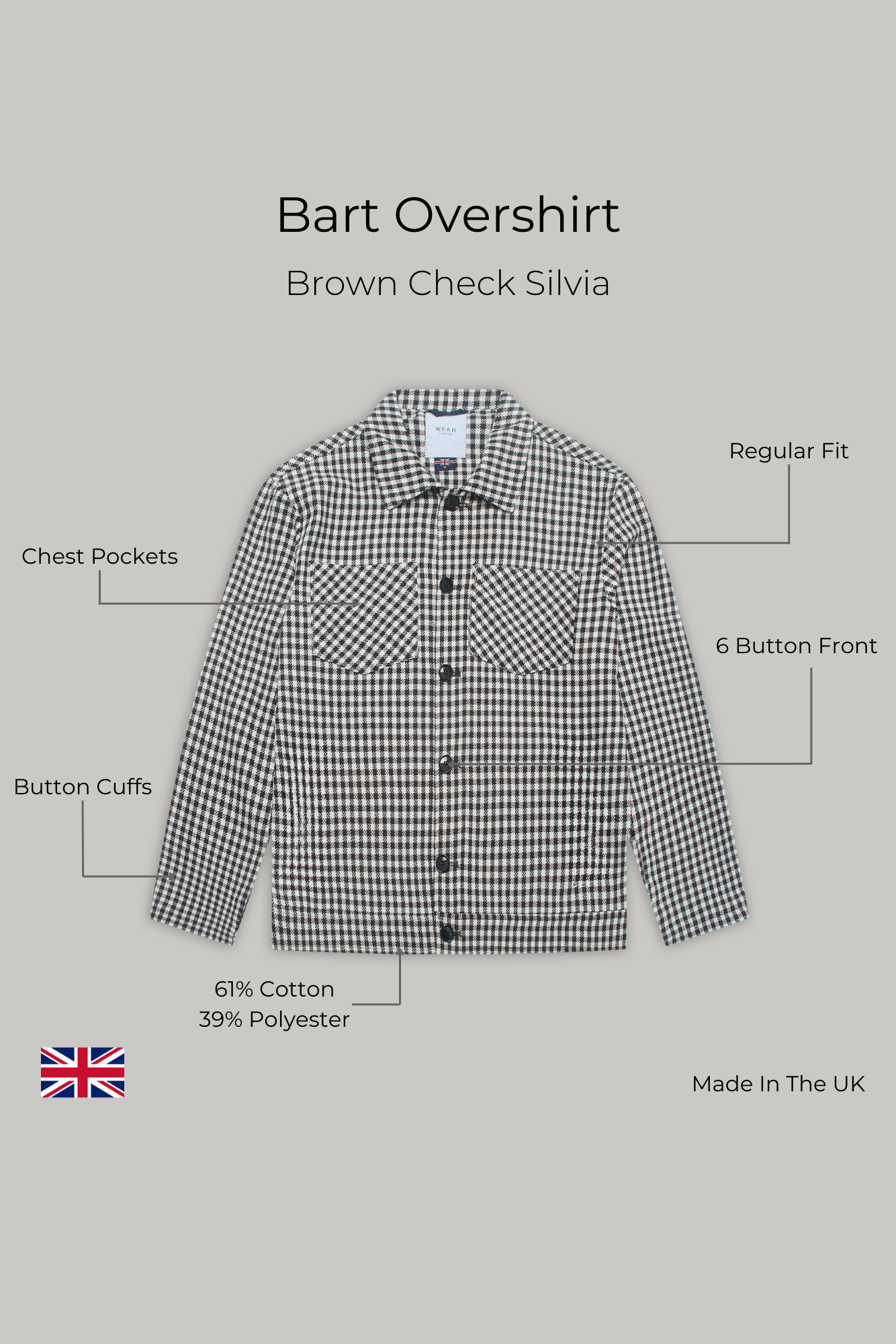 Bart Overshirt - Brown Check Silvia
