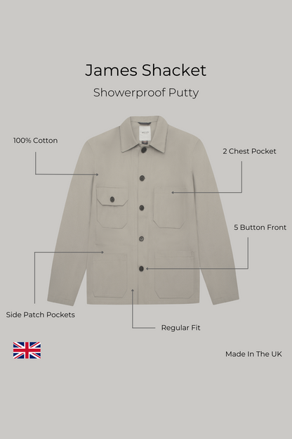 James Four Pocket Jacket - Showerproof Putty