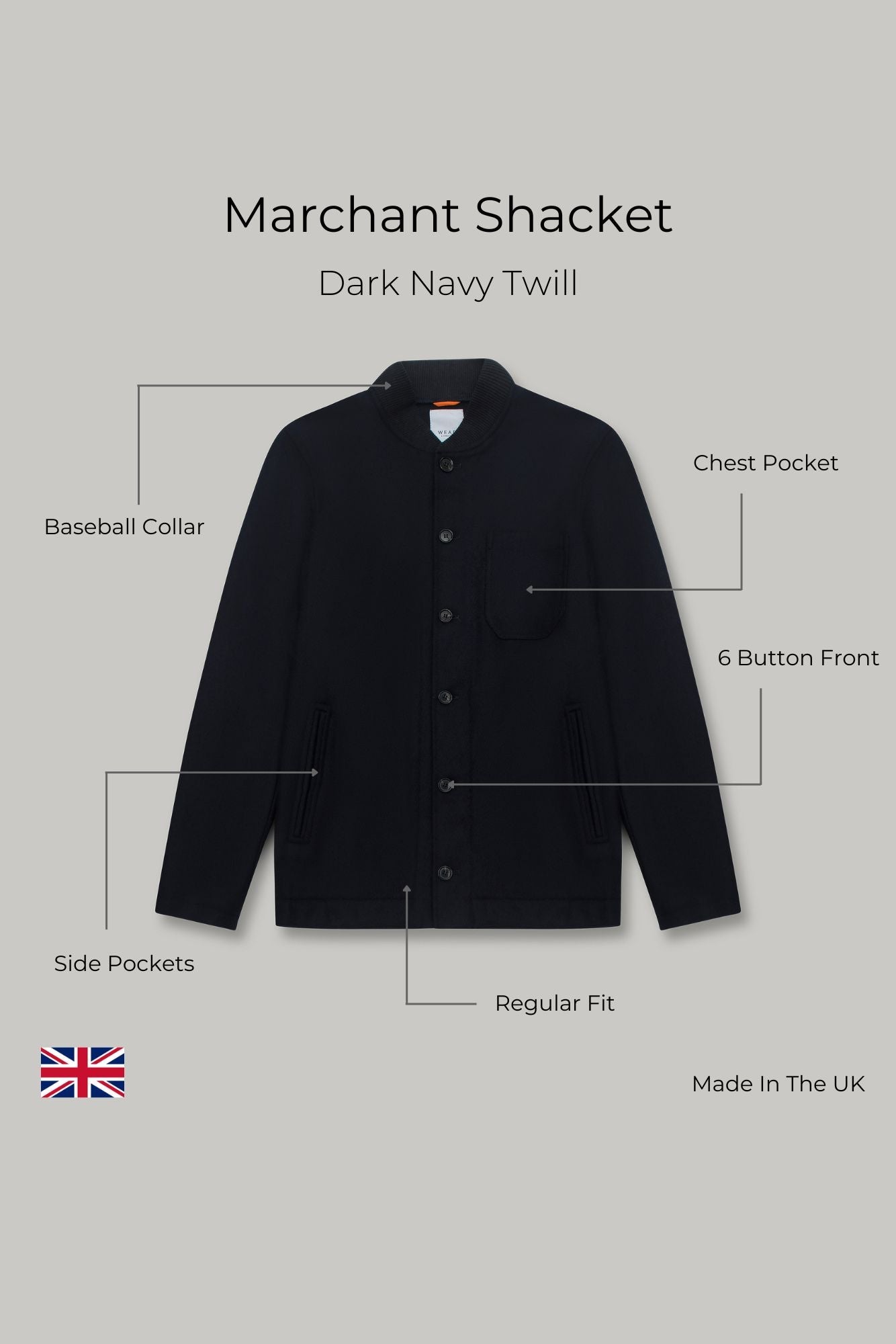 Marchant Unlined Shacket - Showerproof Navy