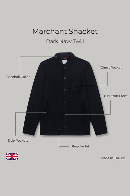 Marchant Unlined Shacket - Showerproof Navy