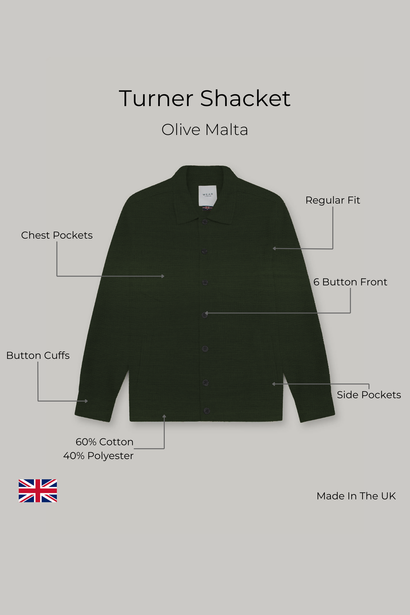 Turner Shacket - Olive Malta