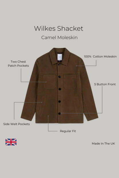 Wilkes Shacket - Camel Moleskin