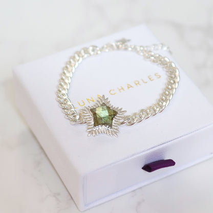 Willa Labradorite Spiky Star Bracelet | 925 Sterling Silver