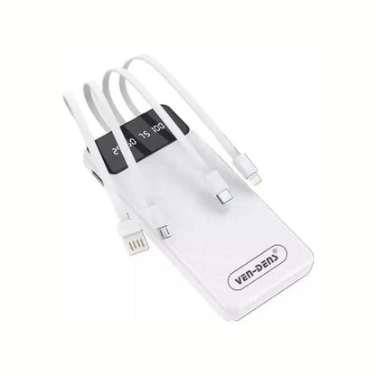 Portable Power Bank 10000mAh – 3 in 1 Fast Charger with 4 Cables