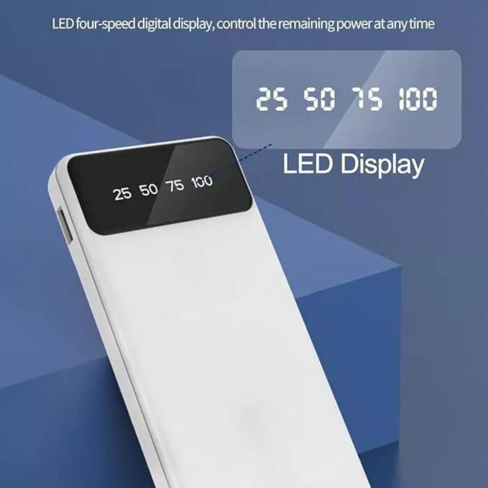Portable Power Bank 10000mAh – 3 in 1 Fast Charger with 4 Cables
