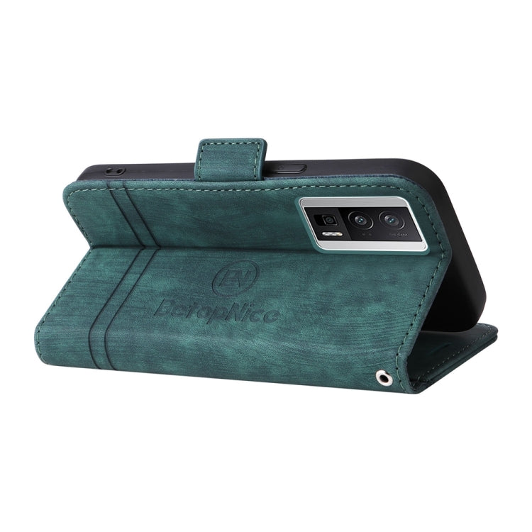 For Xiaomi Redmi K60 / K60 Pro / Poco F5 Pro BETOPNICE Dual-side Buckle Leather Phone Case (Green)