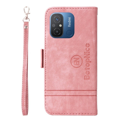 For Xiaomi Poco C55 / Redmi 11A 4G Global BETOPNICE Dual-side Buckle Leather Phone Case (Pink)