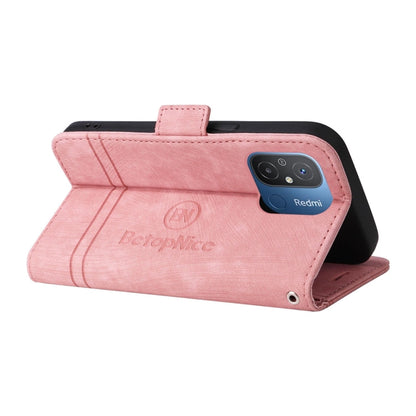 For Xiaomi Poco C55 / Redmi 11A 4G Global BETOPNICE Dual-side Buckle Leather Phone Case (Pink)