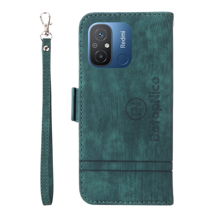 For Xiaomi Poco C55 / Redmi 11A 4G Global BETOPNICE Dual-side Buckle Leather Phone Case (Green)