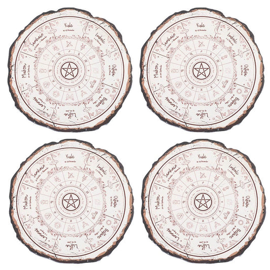 Ensemble de dessous de verre gothiques Roue de l'année