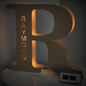 Personalised Wooden Letter Lamp Custom Name Alphabet Night Lights 19CM