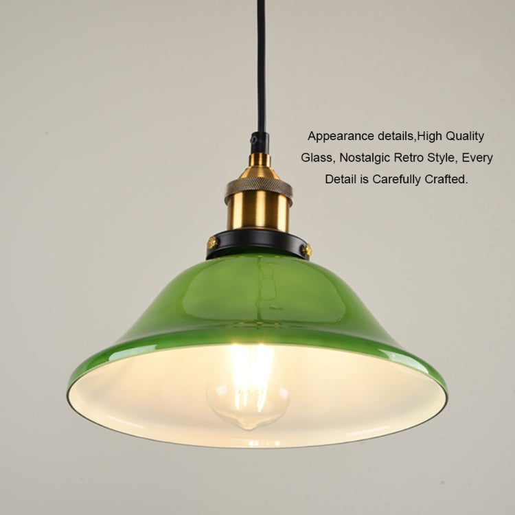 Lampe suspendue LED industrielle Edison style vintage, verre émeraude, avec ampoule E27 (blanc chaud)