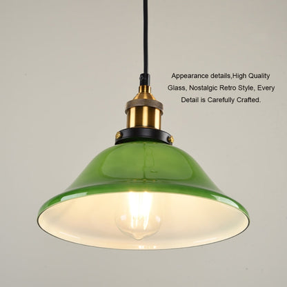 Lampe suspendue LED industrielle Edison style vintage, verre émeraude, avec ampoule E27 (blanc chaud)