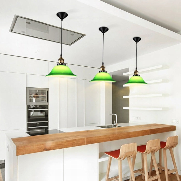 Lampe suspendue LED industrielle Edison style vintage, verre émeraude, avec ampoule E27 (blanc chaud)