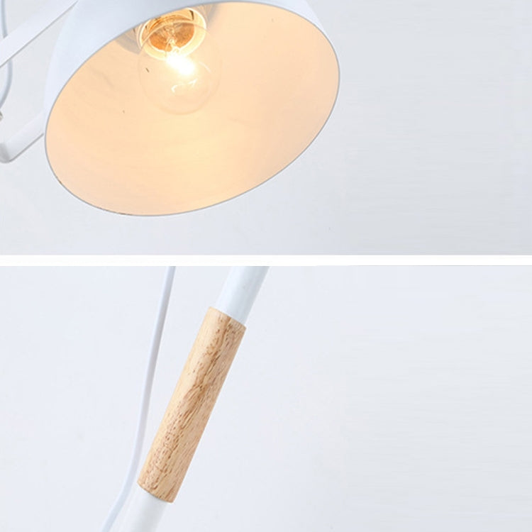 Adjustable Angle Metal Wooden Chassis Floor Lamp (White)