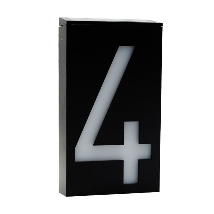 0.36W Solar Powered Wall Mount 6 LEDs Lighting Doorplate Lamp House Number Porch Lights with Solar Pannel(4)