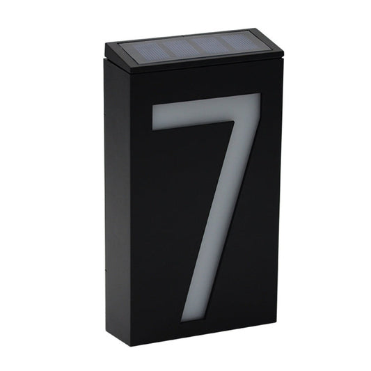 0.36W Solar Powered Wall Mount 6 LEDs Lighting Doorplate Lamp House Number Porch Lights with Solar Pannel(7)