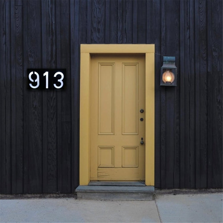 0.36W Solar Powered Wall Mount 6 LEDs Lighting Doorplate Lamp House Number Porch Lights with Solar Pannel(8)