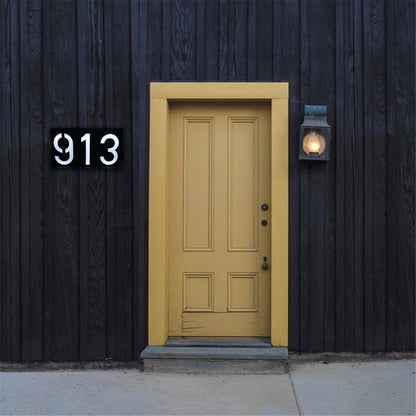 0.36W Solar Powered Wall Mount 6 LEDs Lighting Doorplate Lamp House Number Porch Lights with Solar Pannel(8)