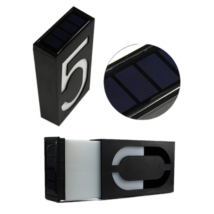 0.36W Solar Powered Wall Mount 6 LEDs Lighting Doorplate Lamp House Number Porch Lights with Solar Pannel(8)