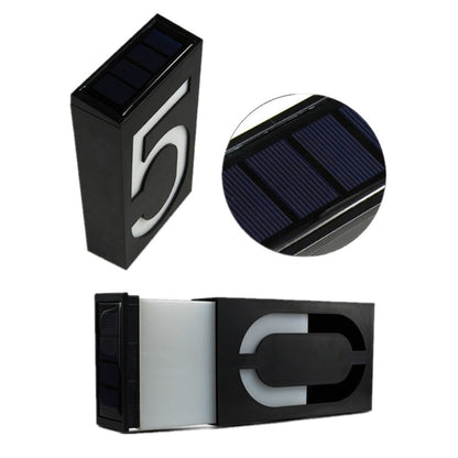 0.36W Solar Powered Wall Mount 6 LEDs Lighting Doorplate Lamp House Number Porch Lights with Solar Pannel(8)