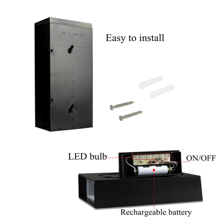 0.36W Solar Powered Wall Mount 6 LEDs Lighting Doorplate Lamp House Number Porch Lights with Solar Pannel(8)