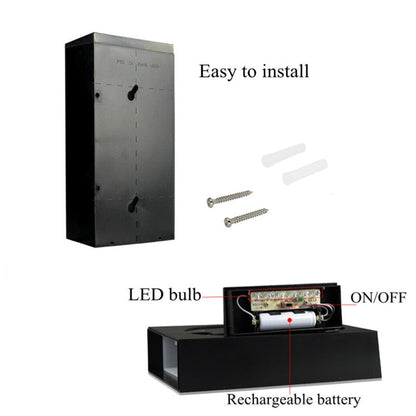 0.36W Solar Powered Wall Mount 6 LEDs Lighting Doorplate Lamp House Number Porch Lights with Solar Pannel(8)