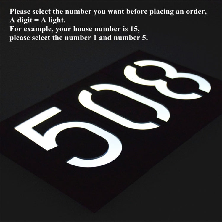 0.36W Solar Powered Wall Mount 6 LEDs Lighting Doorplate Lamp House Number Porch Lights with Solar Pannel(8)