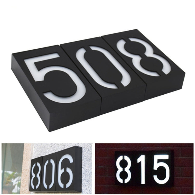 0.36W Solar Powered Wall Mount 6 LEDs Lighting Doorplate Lamp House Number Porch Lights with Solar Pannel(8)