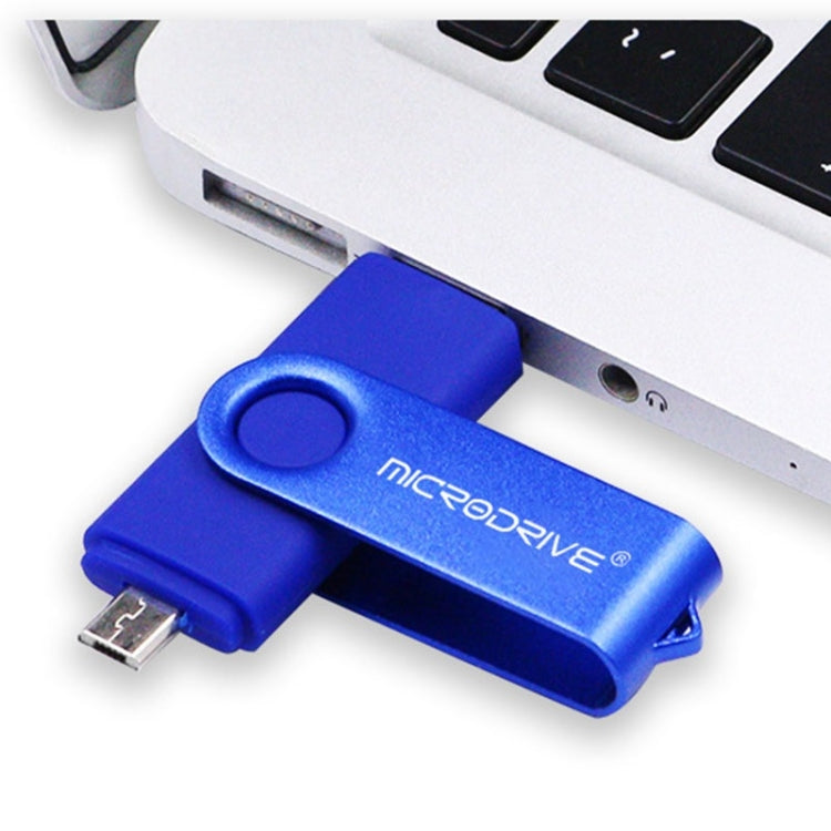 MicroDrive 64GB USB 2.0 Phone and Computer Dual-use Rotary OTG Metal U Disk (Black)
