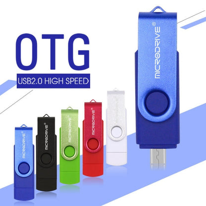 MicroDrive 64GB USB 2.0 Phone and Computer Dual-use Rotary OTG Metal U Disk (Black)
