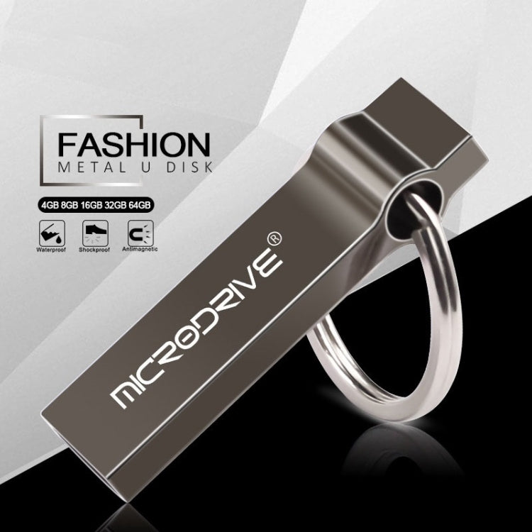 MicroDrive 64GB USB 2.0 Metal Keychain U Disk (Black)