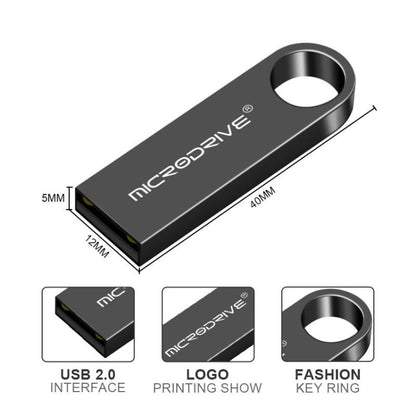 MicroDrive 64GB USB 2.0 Metal Waterproof High Speed U Disk(Gold)