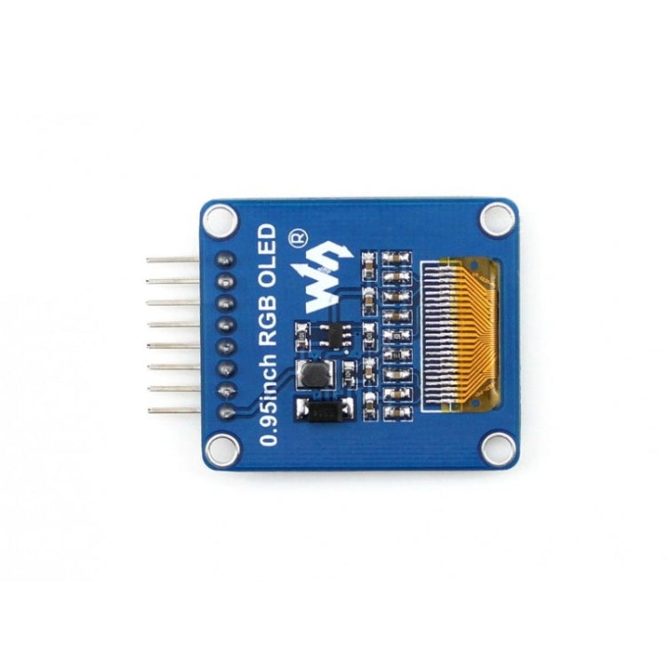 OLED RVB 0,95 pouces Waveshare (A), interface SPI, connecteur courbé horizontal